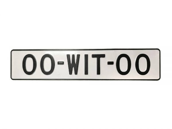 Witte kentekenplaat